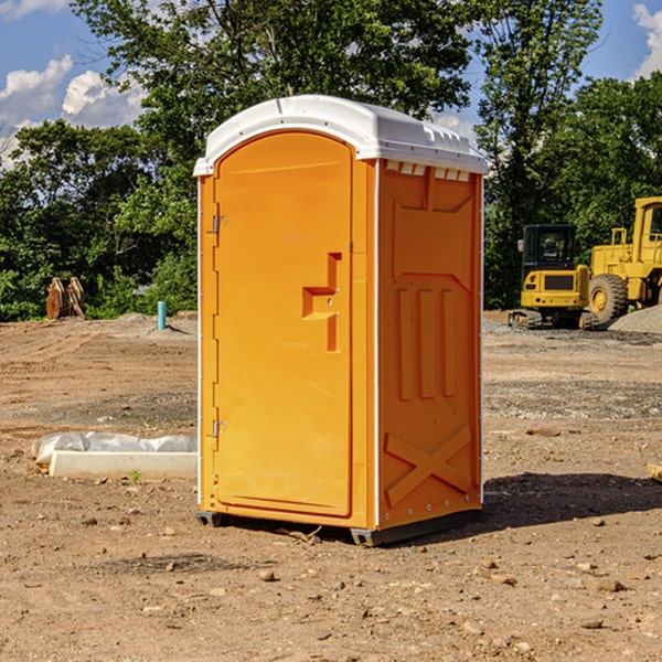 can i customize the exterior of the portable toilets with my event logo or branding in West Harrison Indiana